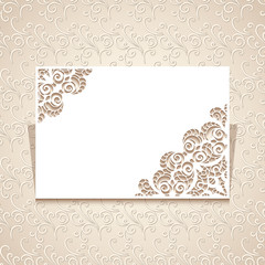 Invitation card template with lace corners