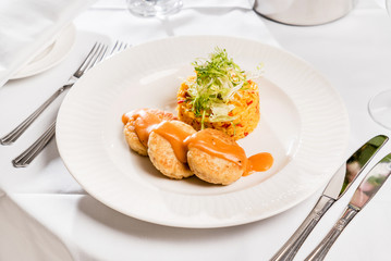 fish cutlet with rice