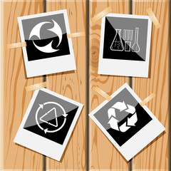 recycle symbol, chemical test tubes, recycle symbol.