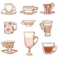 Cups icon set.
