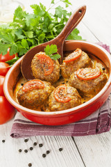 Meat cutlets with cabbage