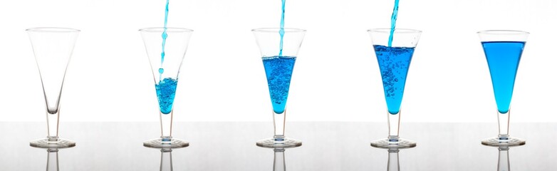 splashing water in glass