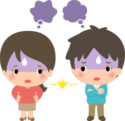 お互いに不信感を抱く若い男女