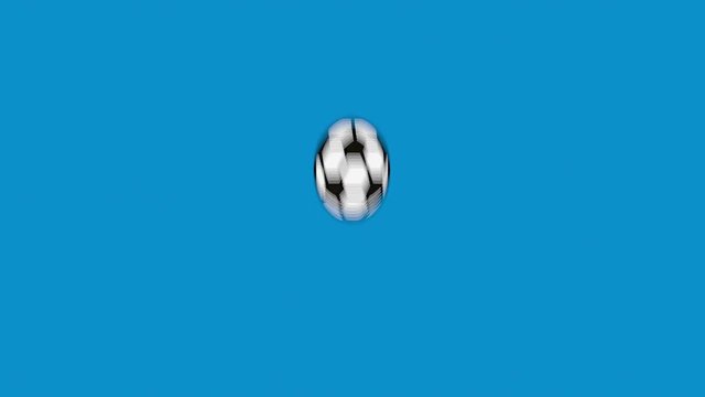 Soccer ball bouncing and spinning, animated loop, minimal design, cartoon