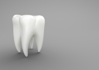 Weißer Zahn Grauer Hintergrund