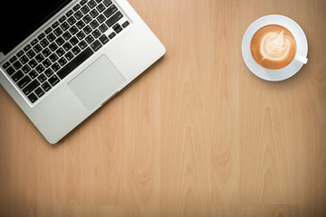 High angle view of a setting table of business workplace, shot in office, home work space