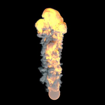 Realistic fiery explosion.Isolated on black background.