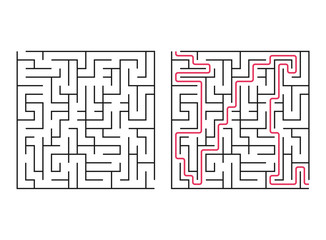 Vector labyrinth. Maze / Labyrinth with Entry and Exit.