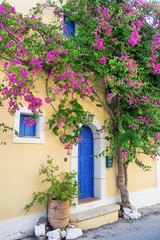 Fototapeta na wymiar Street in Assos, Kefalonia, Ionian Islands, Greece