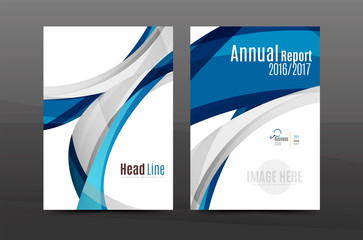 Blue wave annual report cover template
