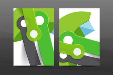 A4 flyer or annual report layout geometric shape design