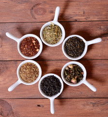 assortment of dry tea