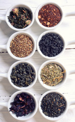 assortment of dry tea