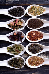 assortment of dry tea
