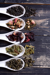 assortment of dry tea