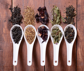 assortment of dry tea
