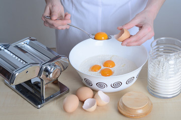 prepares homemade pasta