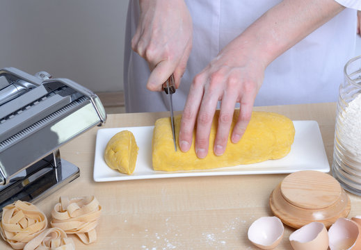prepares homemade pasta