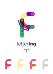 Linear initial letters, logo branding concept