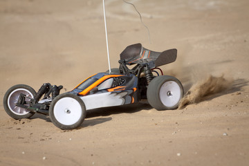 remote control car running on sand