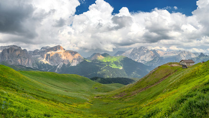 Fototapeta premium Forcella del Col Rodella sulle Dolomiti di Fassa