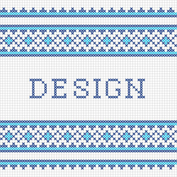 Embroidering vector design