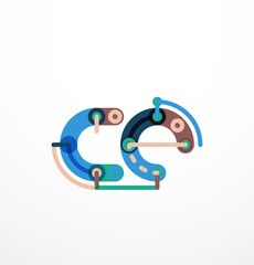 Colorful funny cartoon letter icon