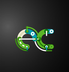 Cartoon linear letters icons