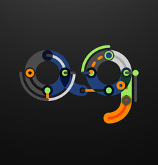 Cartoon linear letters icons