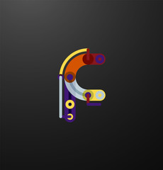 Cartoon linear letters icons