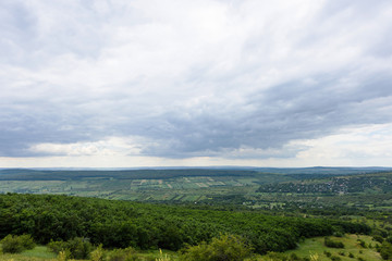 Fototapeta premium View on moldovan village green landscape in summer time