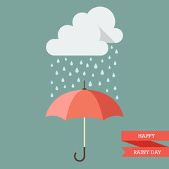 Cloud with Rain drop on umbrella © siraanamwong