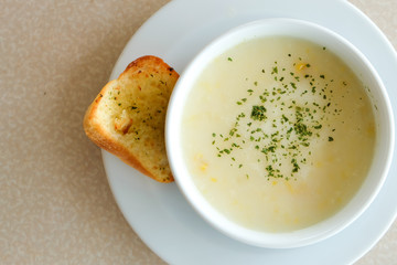 Corn soup in a cup 