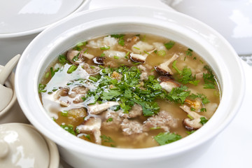 Boiled rice with pork