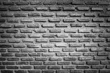 Red old worn brick wall texture background. Black and white and Vintage effect.
