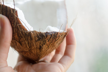 Coconut in the hand