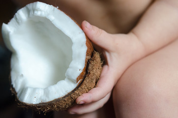 Coconut in the hand