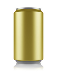 yellow beer can isolated on white background