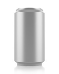 gray beer can isolated on white background
