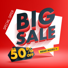 Big Sale offer poster banner vector illustration.