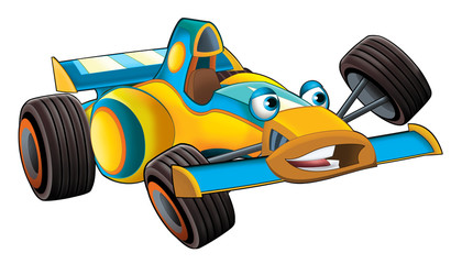Cartoon sports car racing - isolated - illustration for the children