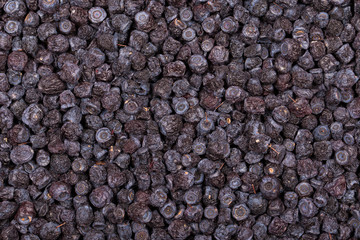 Dried blueberries in plate, close up