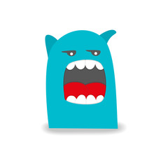 Cartoon cute monster on white background.