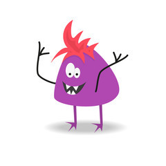 Cartoon cute monster on white background.