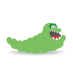 Cartoon cute monster on white background.