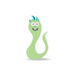 Cartoon cute monster on white background.