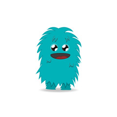 Cartoon cute monster on white background.