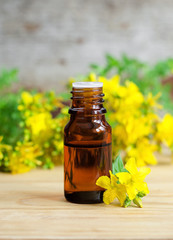 Small bottle of essential St John's-wort oil (extract, tincture, infusion)