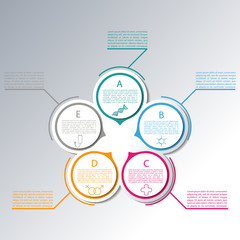 Fototapeta premium Set elements for infographics, vector illustration.