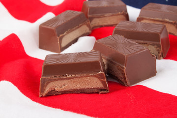 Chocolate bar close up